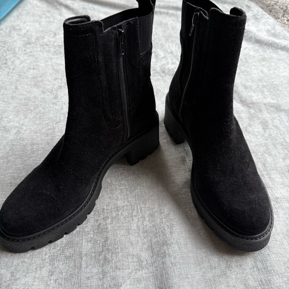 Chelsea & Violet Shoes - Chelsea & Violet New Black Combat Moto Boots Sz 9